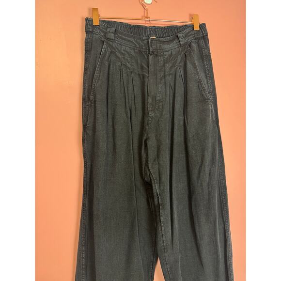 Free People Lotta Love Linen Trouser in Black Size 2 - Picture 4 of 7